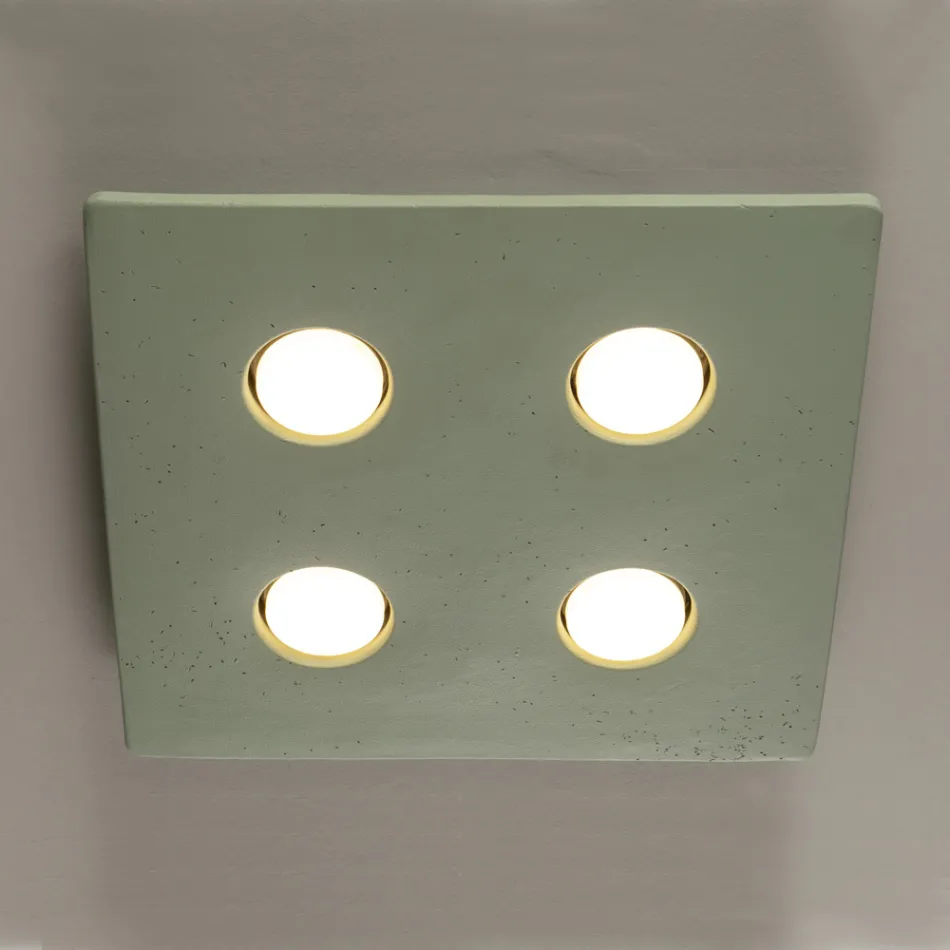 Glasierte toskanische Majolika-Deckenlampe Made in Italy - Toscot Vivaldi Viadurini