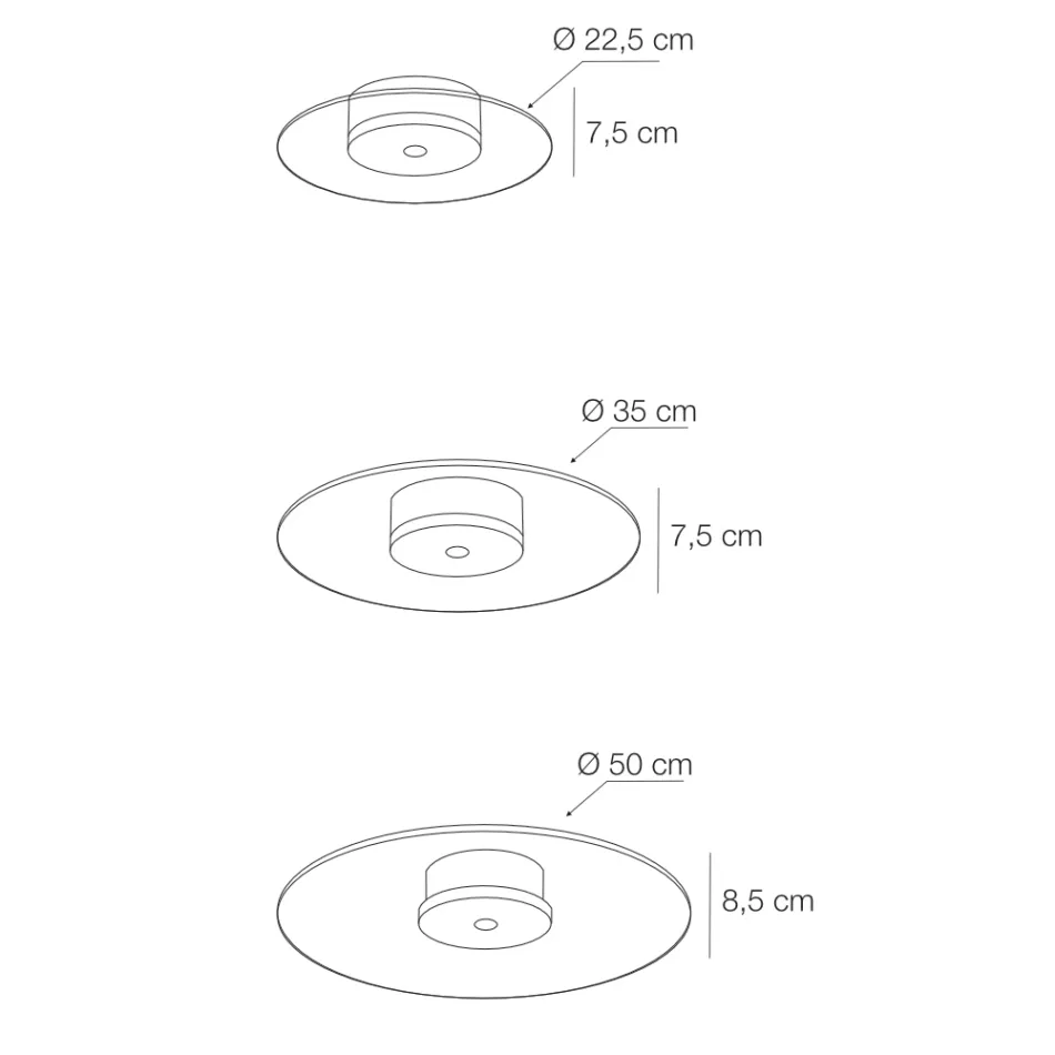 Deckenleuchte aus Metall mit mikrogepunktetem Plexiglasdiffusor - Nora Viadurini