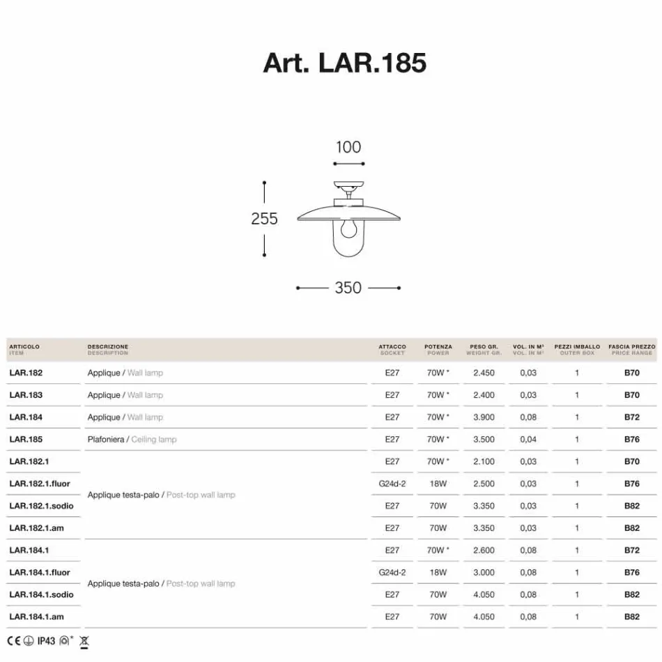 Messing Deckenleuchte von Aldo Bernardi Nabucco Kupfer und Glas Viadurini