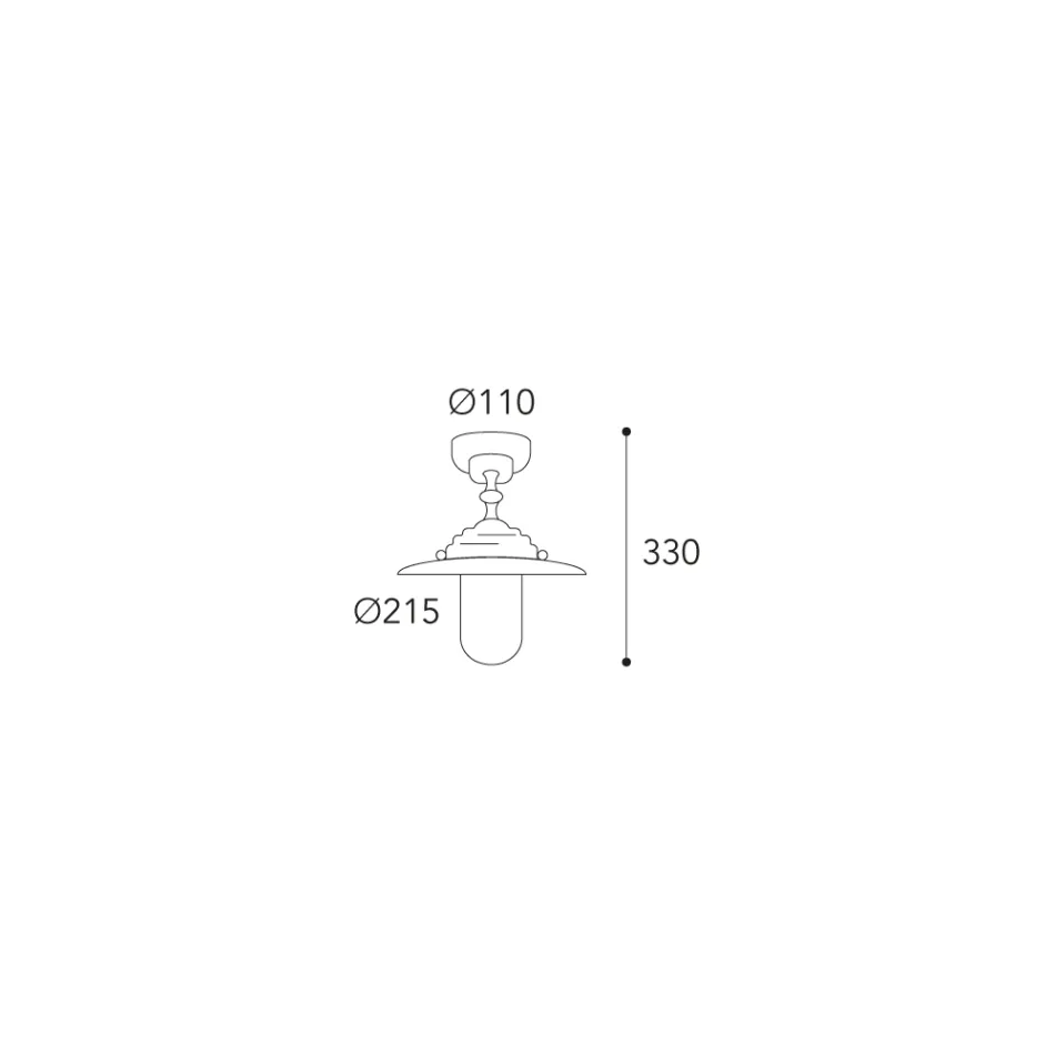 Vintage-Außendeckenleuchte aus Messing, Klarglas IP44 - Elfico Viadurini