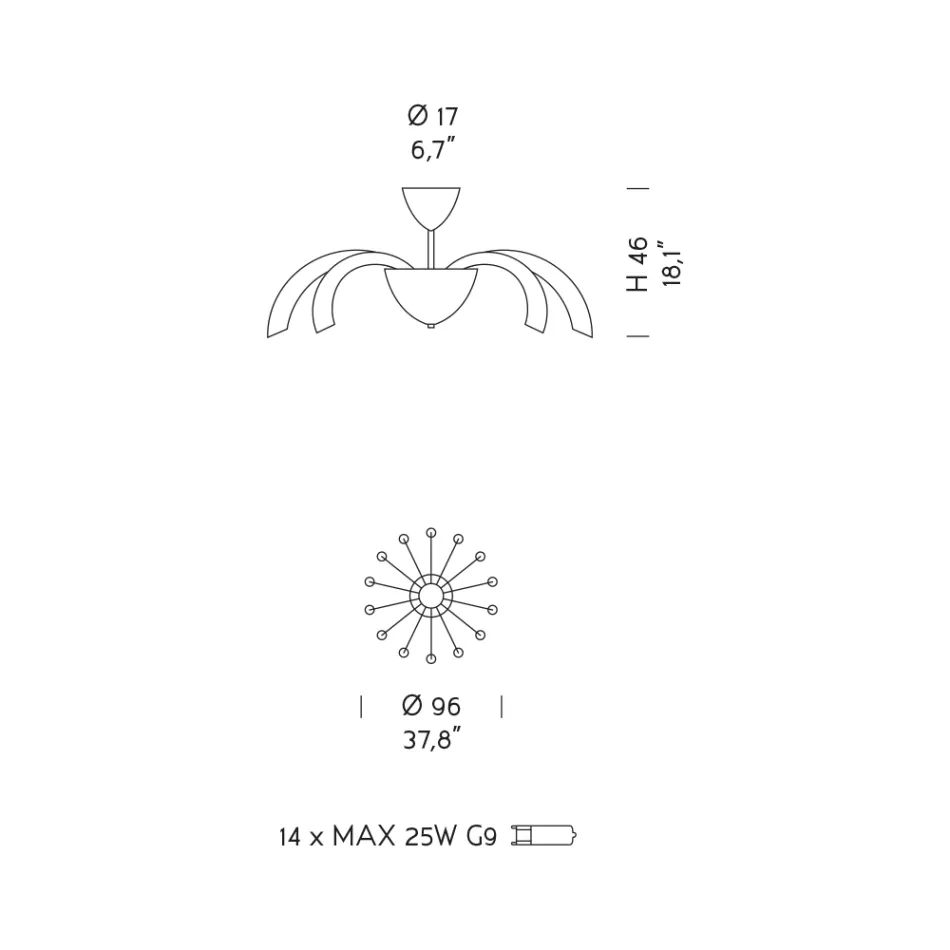 Venezianische Deckenlampe aus Glas und Metall, handgefertigt in Italien - Jason Viadurini