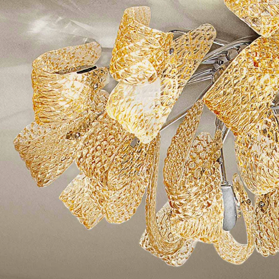 Venezianische Deckenlampe aus Glas und Metall, handgefertigt in Italien - Diamonique Viadurini