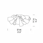 Venezianische Deckenlampe aus Glas und Metall, handgefertigt in Italien - Diamonique Viadurini