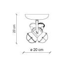 Industrielle Deckenleuchte 2 Strahler aus Eisen und handgefertigter Keramik - Loft Viadurini