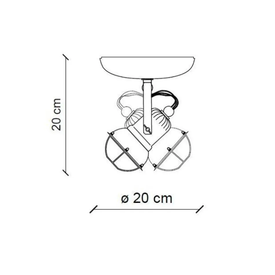Industrielle Deckenleuchte 2 Strahler aus Eisen und handgefertigter Keramik - Loft Viadurini