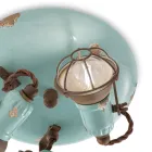 Industrielle Deckenleuchte 3 Strahler aus Eisen und handgefertigter Keramik - Loft Viadurini