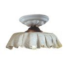 Handgemachte Keramik-Deckenlampe mit Stoff- und Metalleffekt - Modena Viadurini