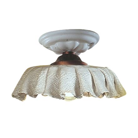 Handgemachte Keramik-Deckenlampe mit Stoff- und Metalleffekt - Modena Viadurini