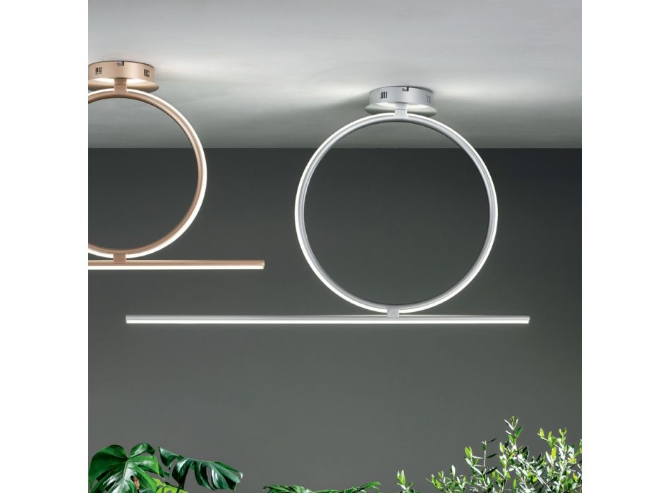 Dimmbare LED-Deckenleuchte aus Metall mit Silikon-Diffusor - Marmore Viadurini