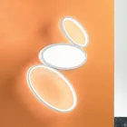 Moderne dimmbare LED-Deckenlampe aus weißem oder goldenem Metall - Raissa Viadurini