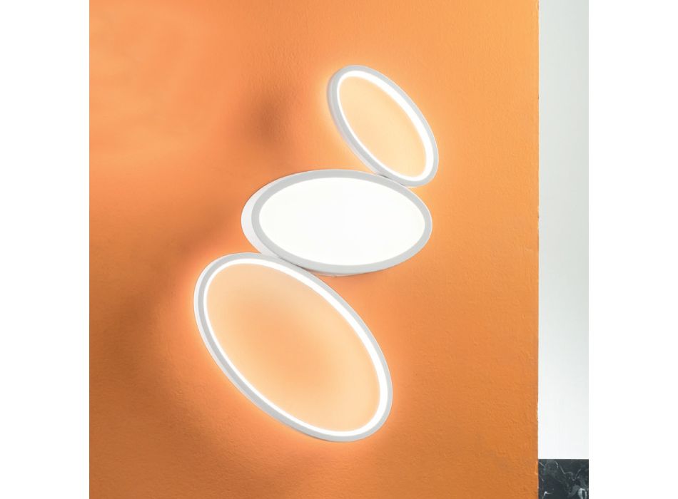 Moderne dimmbare LED-Deckenlampe aus weißem oder goldenem Metall - Raissa Viadurini