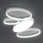 Moderne dimmbare LED-Deckenlampe aus weißem oder goldenem Metall - Raissa Viadurini