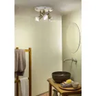 Runde Deckenleuchte 3 Strahler aus Messing und handbemalter Keramik - Savona Viadurini