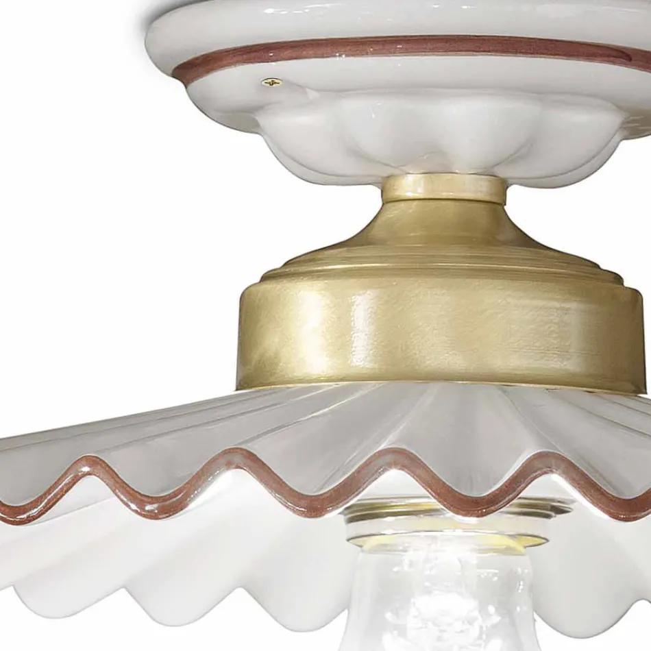 Deckenleuchte im rustikalen Stil aus Keramik Ferroluce L'Acquila Viadurini