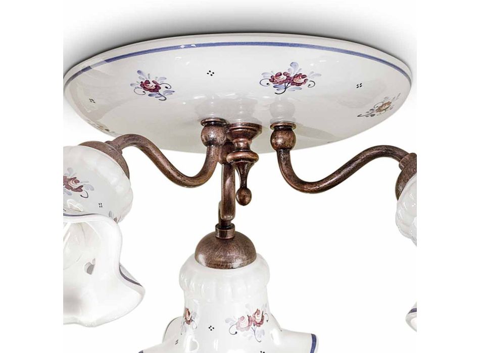 Artisan Vintage Deckenlampe aus Eisen und handbemalter Keramik - Chieti Viadurini