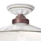 Vintage Deckenlampe aus Keramik und handgefertigtem Eisen in 3 Größen - Asti Viadurini