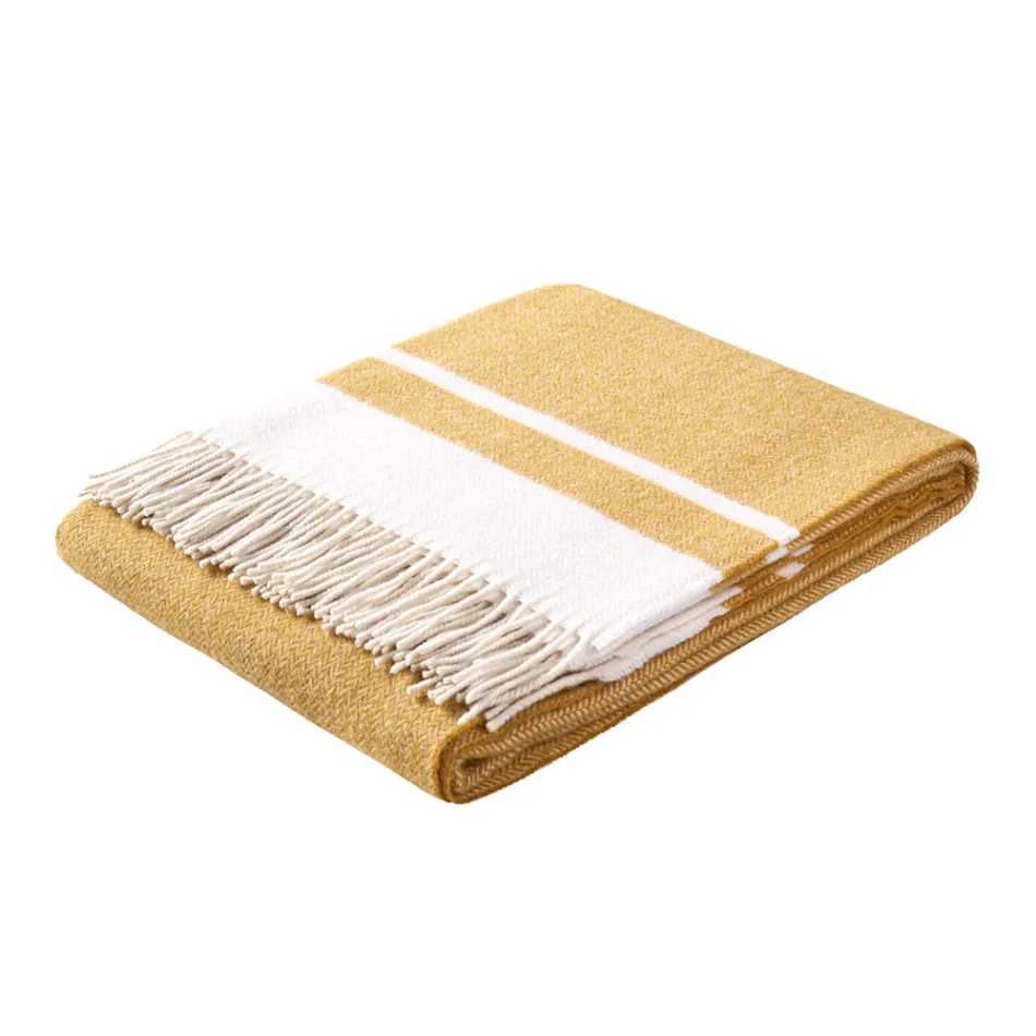 Ultraweiches und flauschiges Plaid aus Wollmischung, hergestellt in Italien – Caldoso Viadurini