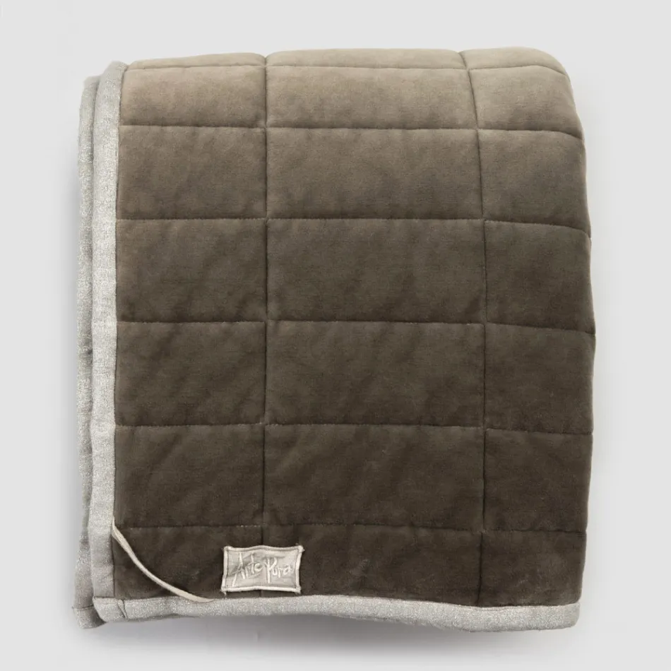 Plaid aus Baumwollsatin und Chenille mit Lurex-, Kreide- oder Retro-Bordüre – Tortoro Viadurini