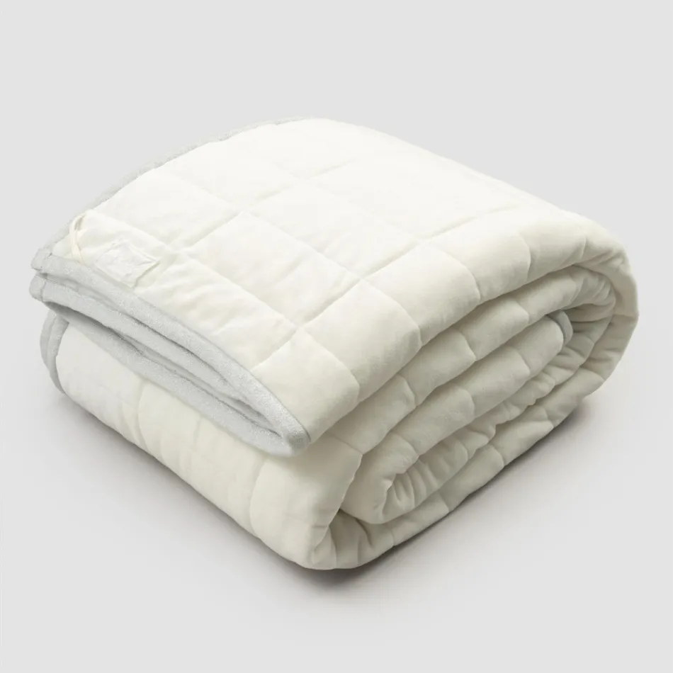 Plaid aus Baumwollsatin und Chenille mit Lurex-, Kreide- oder Retro-Bordüre – Tortoro Viadurini