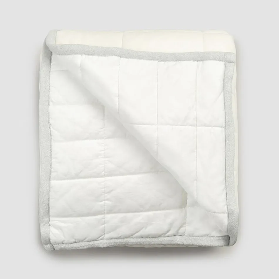 Plaid aus Baumwollsatin und Chenille mit Lurex-, Kreide- oder Retro-Bordüre – Tortoro Viadurini