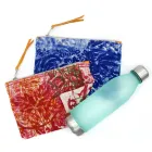 Künstlerisch handbedruckte Clutch-Tasche, Einzelstück aus Baumwolle, 2 Stück – Viadurini von Marchi Viadurini