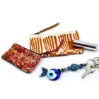 Künstlerisch handbedruckte Clutch, Einzelstück aus Baumwolle, 2 Stück – Viadurini von Marchi Viadurini