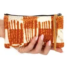 Künstlerisch handbedruckte Clutch, Einzelstück aus Baumwolle, 2 Stück – Viadurini von Marchi Viadurini