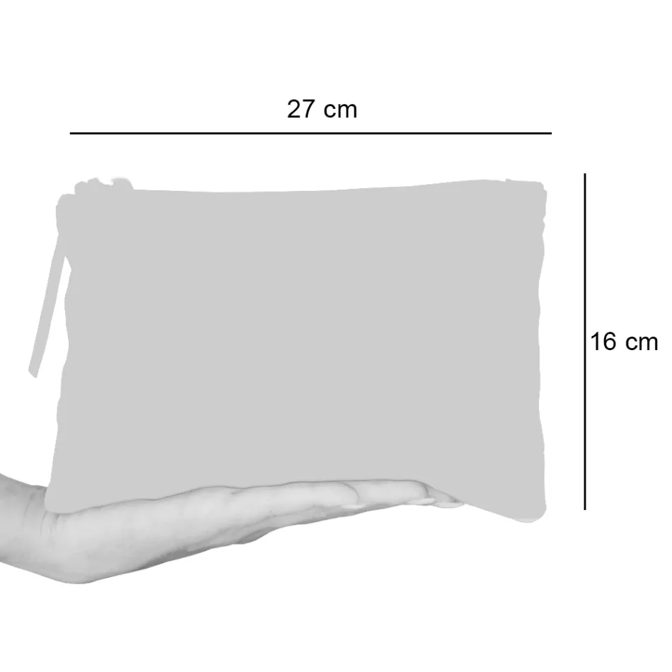 Künstlerisch handbedruckte Clutch, Einzelstück aus Baumwolle, 2 Stück – Viadurini von Marchi Viadurini