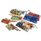 Künstlerisch handbedruckte Clutch, Einzelstück aus Baumwolle, 2 Stück – Viadurini von Marchi Viadurini