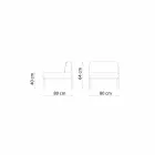 Zentraler modularer Sessel für den Außenbereich aus Metall und Stoff Made in Italy - Cola Viadurini