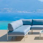 Zentraler modularer Sessel für den Außenbereich aus Metall und Stoff Made in Italy - Cola Viadurini