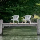 Outdoor-Schaukelsessel aus Massivholz und Stoff - Smart von Varaschin Viadurini