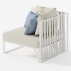 Außensessel mit rechter Ecke aus Aluminium und Gurten Made in Italy - Juliediv Viadurini