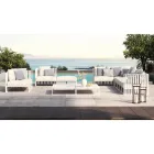 Außensessel mit rechter Ecke aus Aluminium und Gurten Made in Italy - Juliediv Viadurini