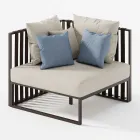 Außensessel mit rechter Ecke aus Aluminium und Gurten Made in Italy - Juliediv Viadurini