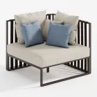 Outdoor-Sessel mit linker Ecke aus Aluminium und Gurten Made in Italy - Juliediv Viadurini