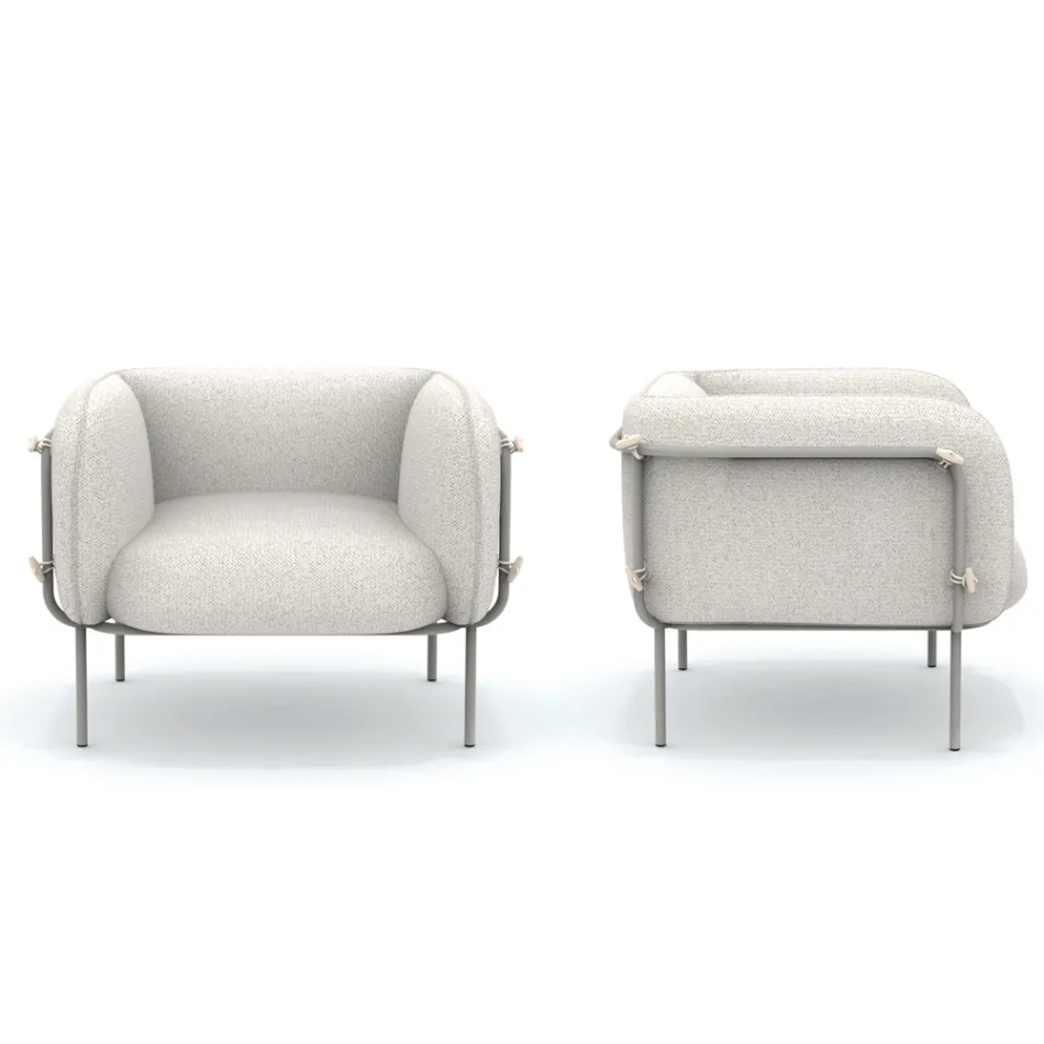 Niedriger Outdoor-Sessel mit gepolstertem Sitz Made in Italy - Planter Viadurini