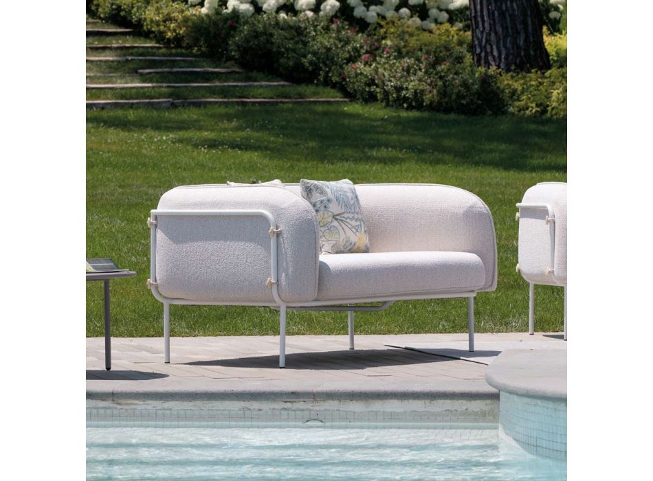 Niedriger Outdoor-Sessel mit gepolstertem Sitz Made in Italy - Planter Viadurini