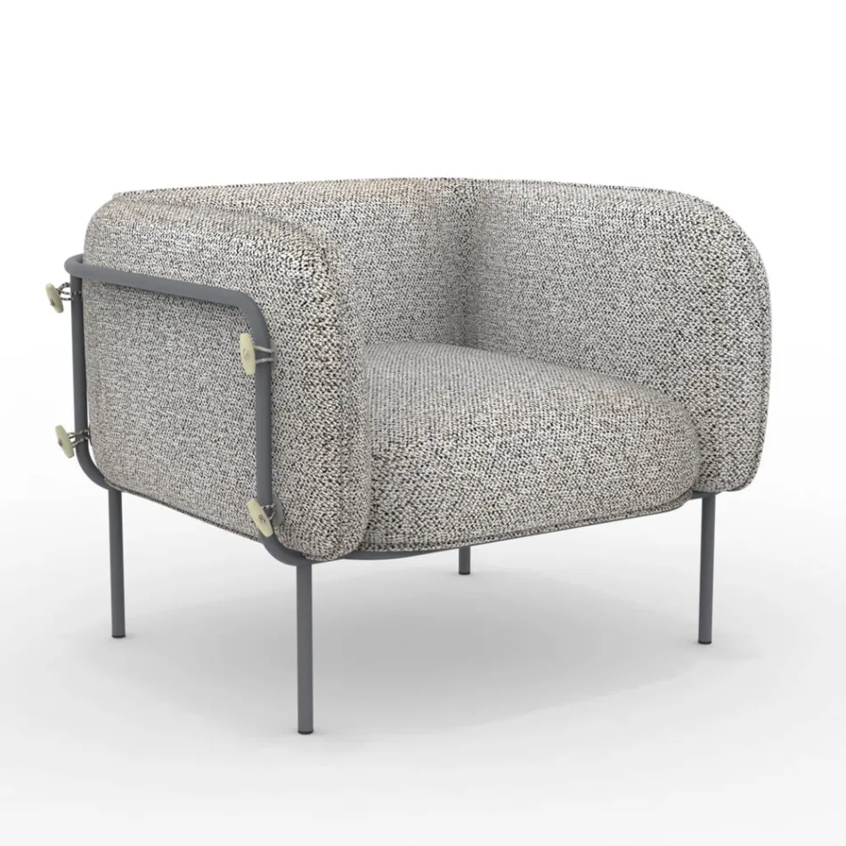 Niedriger Outdoor-Sessel mit gepolstertem Sitz Made in Italy - Planter Viadurini