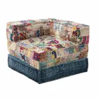 Chaise Longue Armchair von Ethnic Design aus Patchwork-Baumwolle für Wohnzimmer - Fiber Viadurini