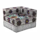 Chaise Longue Armchair von Ethnic Design aus Patchwork-Baumwolle für Wohnzimmer - Fiber Viadurini