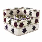 Chaise Longue Armchair von Ethnic Design aus Patchwork-Baumwolle für Wohnzimmer - Fiber Viadurini