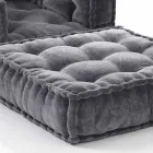 Ethnic Design Chaise Longue Sessel aus grauem oder blauem Samt Viadurini