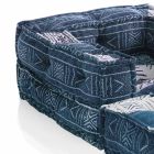 Ethnic Design Chaise Longue Sessel aus grauem oder blauem Samt Viadurini