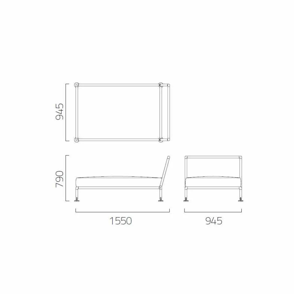 Modernes Design Chaiselongue Sessel für Garten Made in Italy - Ontario1 Viadurini