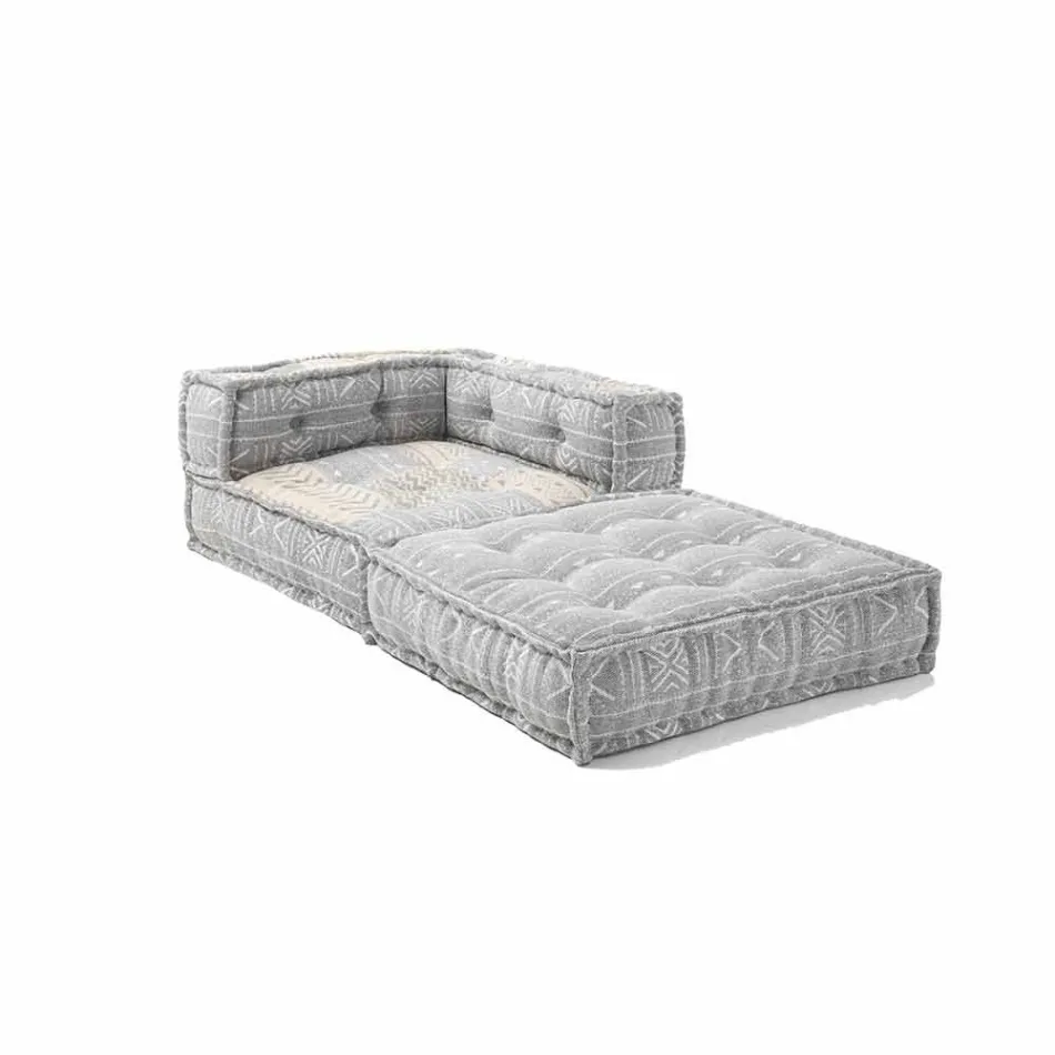 Chaise Longue Sessel aus Patchwork Baumwolle für Ethnic Design Lounge - Fiber Viadurini