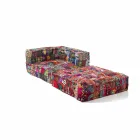 Chaise Longue Sessel aus Patchwork Baumwolle für Ethnic Design Lounge - Fiber Viadurini