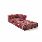 Chaise Longue Sessel aus Patchwork Baumwolle für Ethnic Design Lounge - Fiber Viadurini