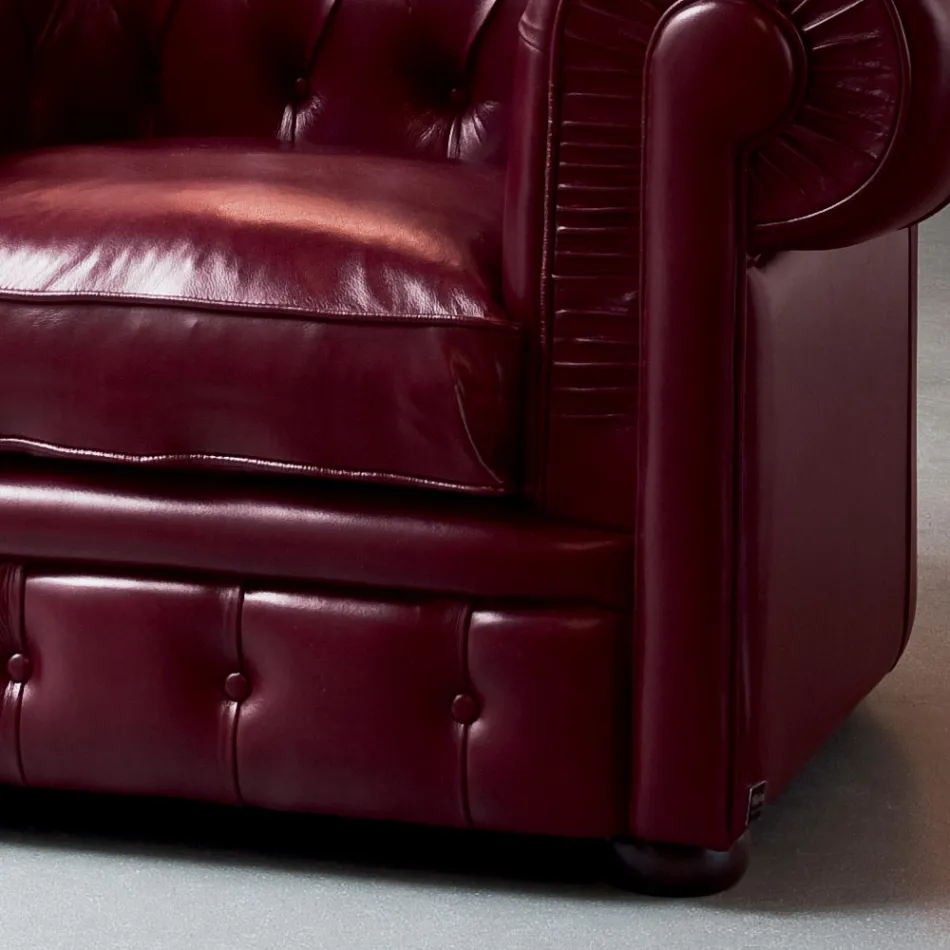 Klassischer Sessel mit zwiebelförmigen Füßen aus Buchenholz Made in Italy - Spassoso Viadurini