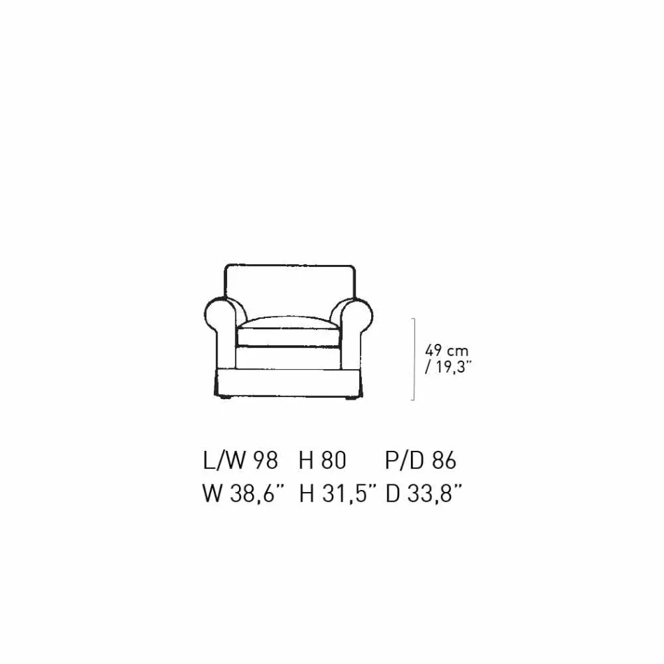 Klassischer Wohnzimmersessel mit Stoff Made in Italy - Andromeda Viadurini